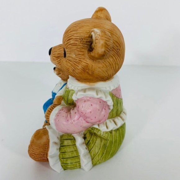 Vintage Homco #1444 Mama Bear With Baby Boy Cub Figurine Porcelain Nursery Decor - Picture 4 of 10